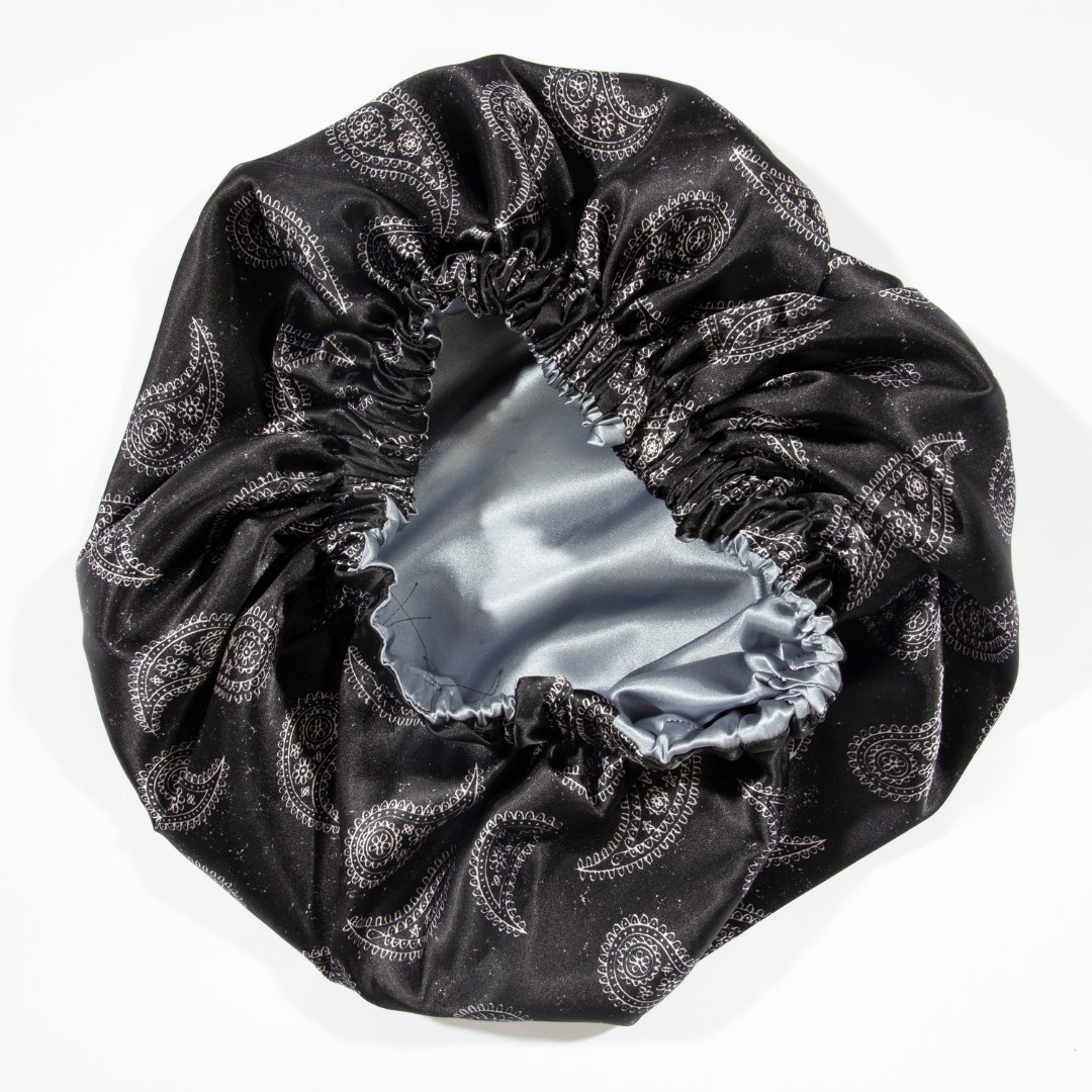 Black and Gray Paisley Bonnet