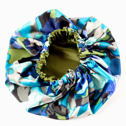 Blue & Olive Abstract Bonnet
